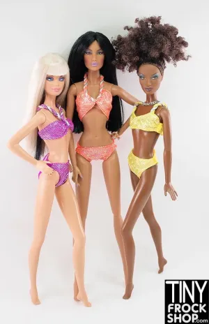 12" Fashion Doll Foil Dot Bikinis