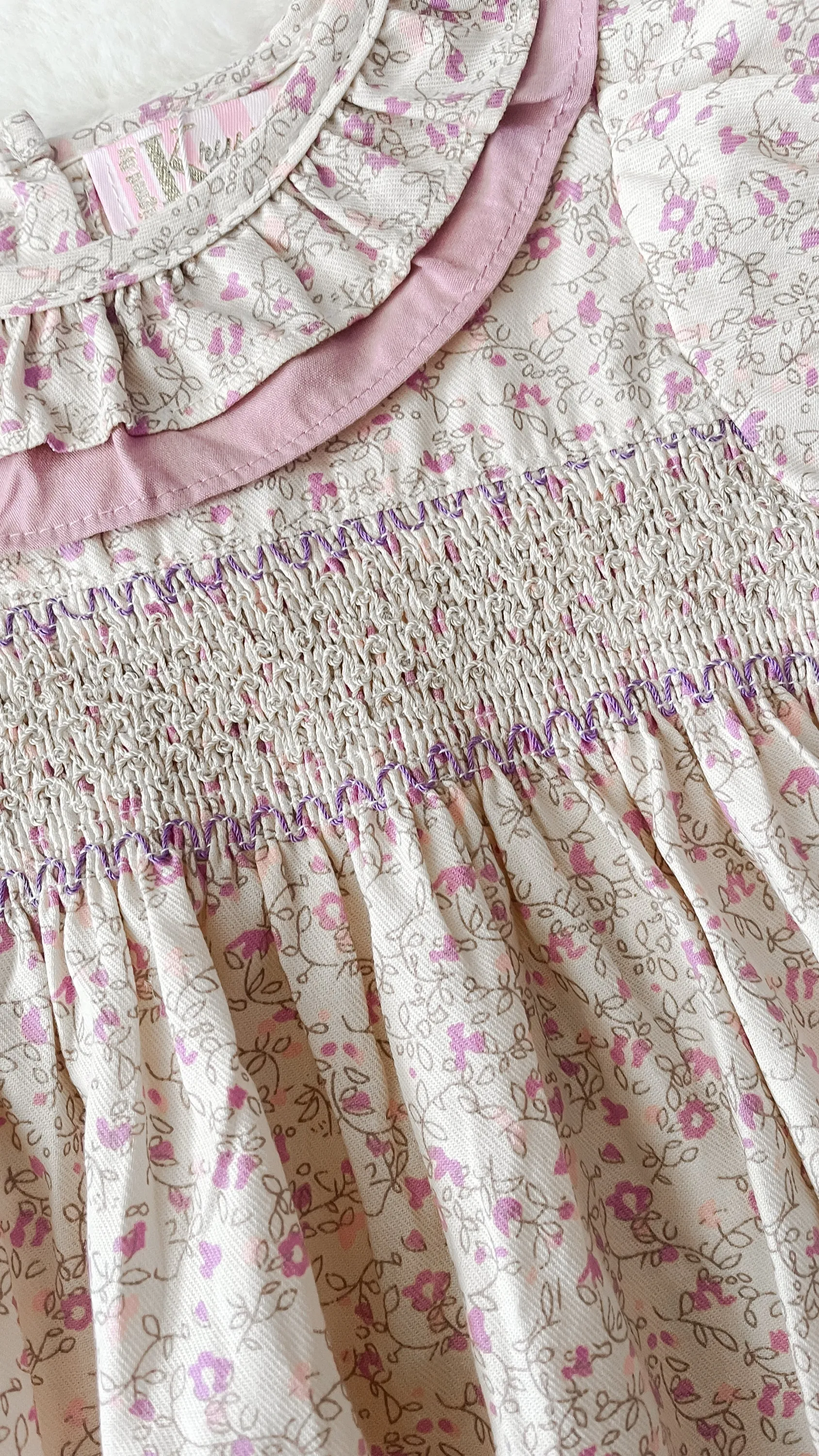 $17.50 EA - 3-6M X 2, 6-12M X 2  -   Baby & Toddler Girls Twinning - Mauve Vintage Floral Rompers