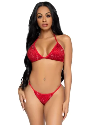 2 Pc Phoenix Bikini Set - Red- Small