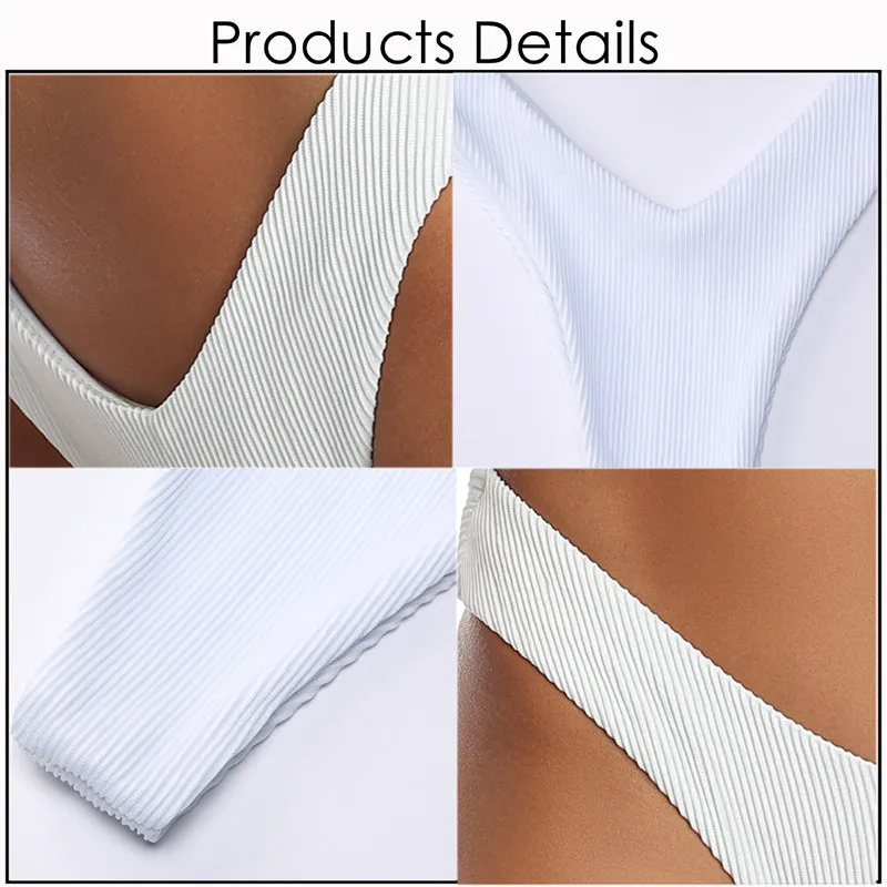 2 Piece Low Rise Bottom Swimwear Brazilian High Cut Bikini Set