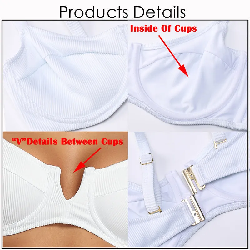 2 Piece Low Rise Bottom Swimwear Brazilian High Cut Bikini Set