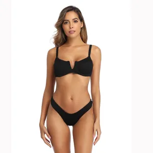 2 Piece Low Rise Bottom Swimwear Brazilian High Cut Bikini Set