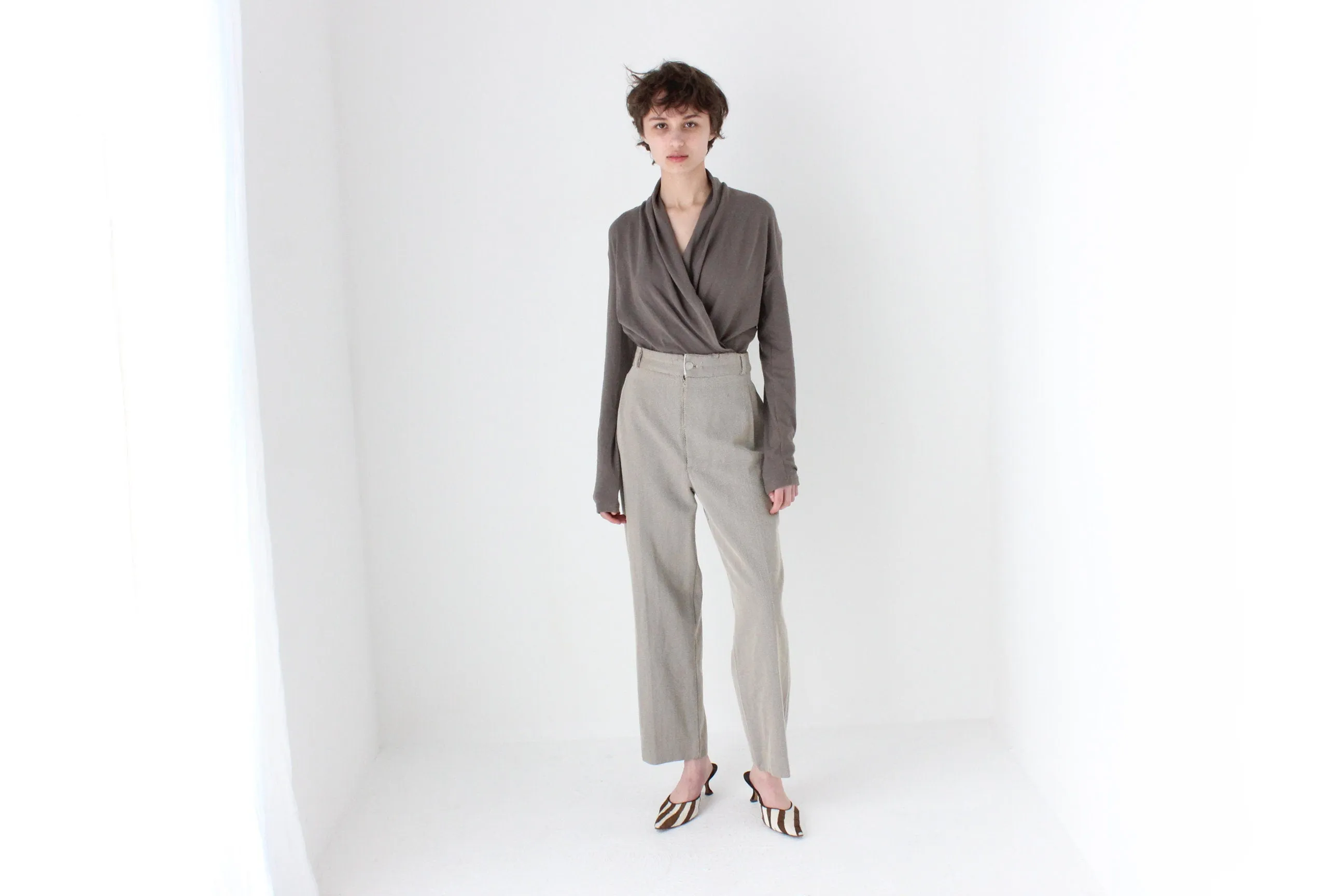 2000s Plunge / Wrap Knit Top