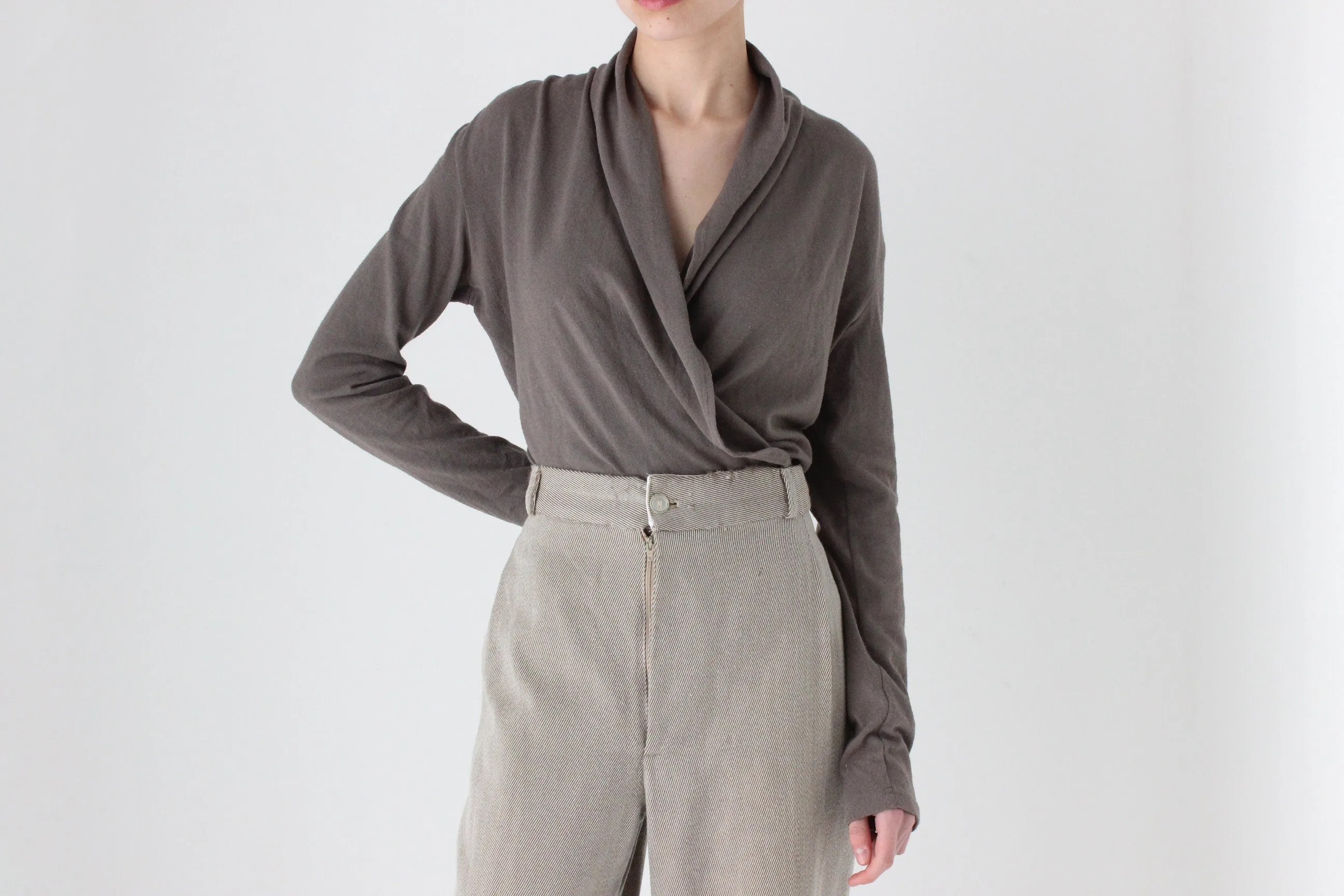 2000s Plunge / Wrap Knit Top