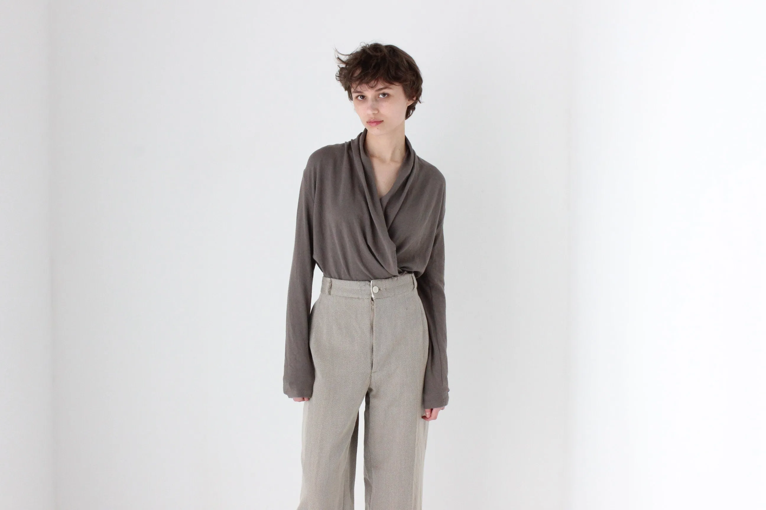 2000s Plunge / Wrap Knit Top