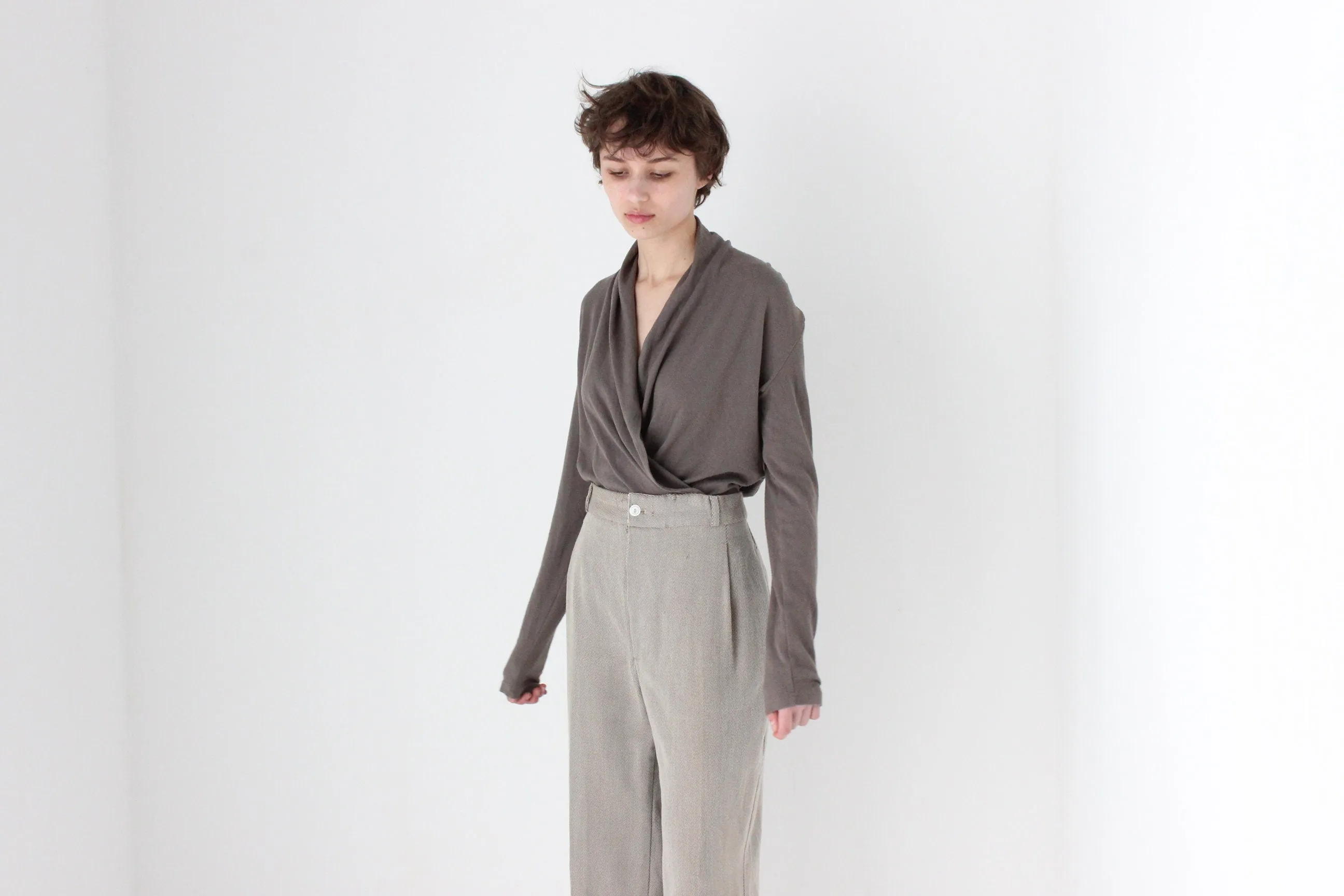 2000s Plunge / Wrap Knit Top