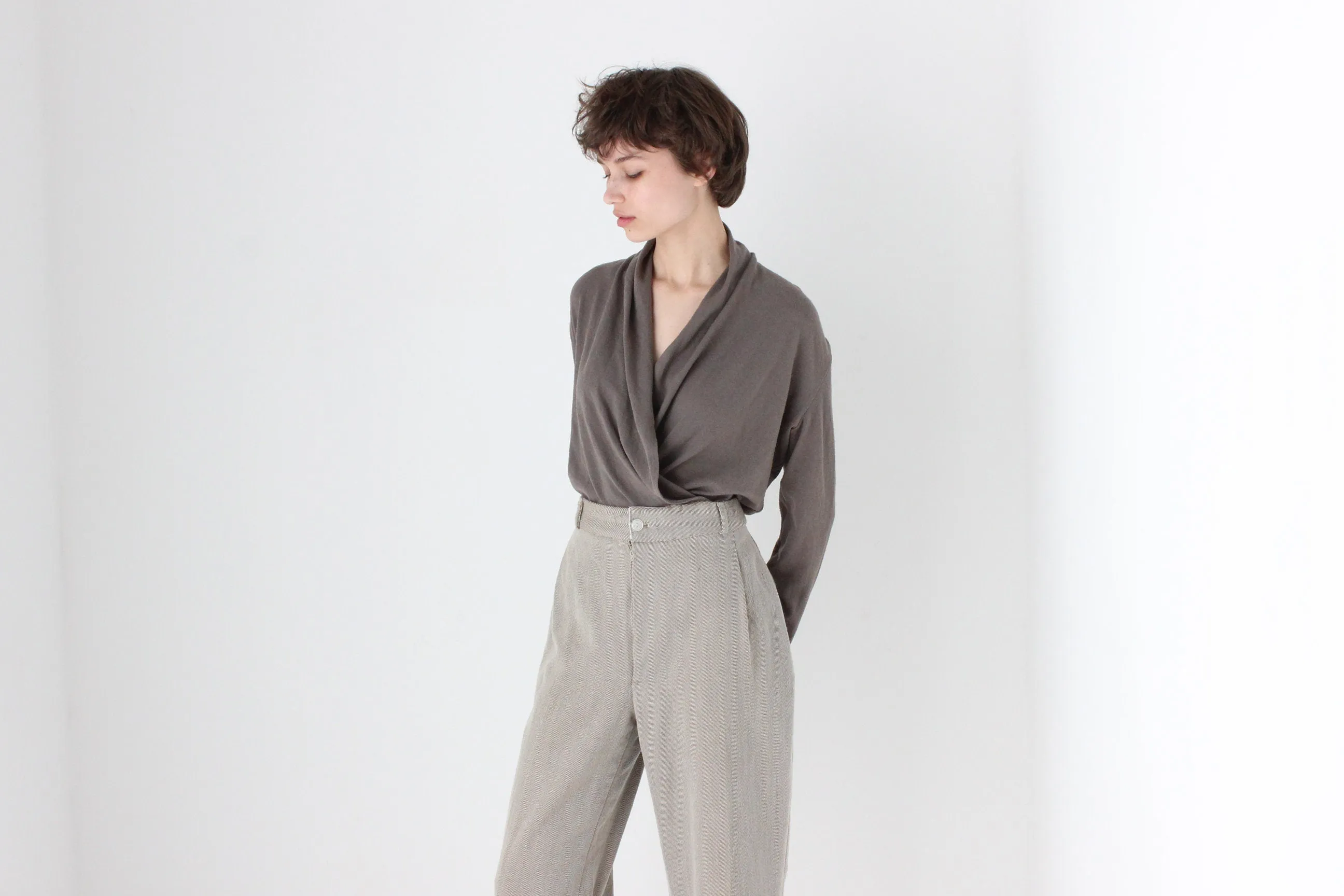 2000s Plunge / Wrap Knit Top