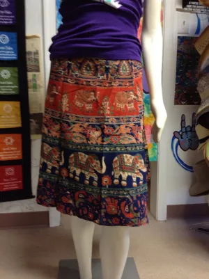 24" Printed Cotton Wrap Skirt