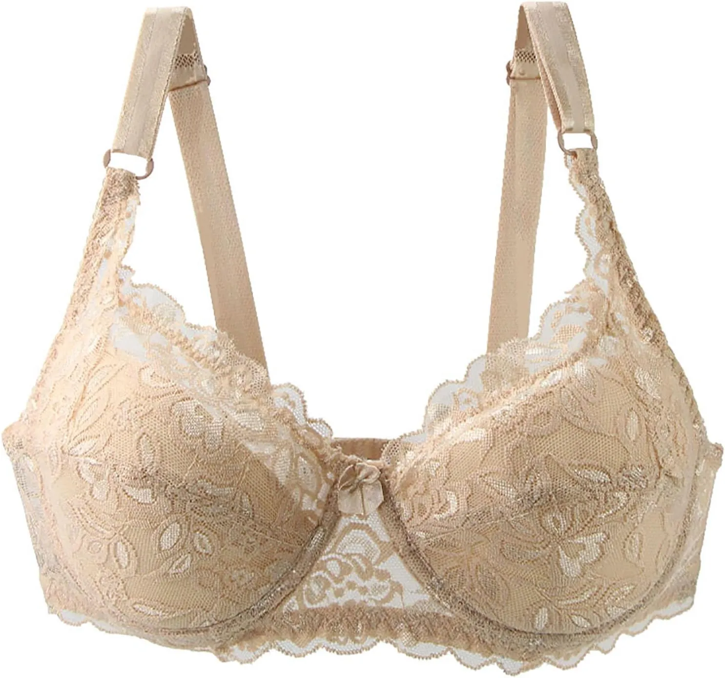3 Pack Lace Bralette for Women Full-Coverage Underwire Push Up Bra Comfort Adjustable Seamless Lift Everyday Bras