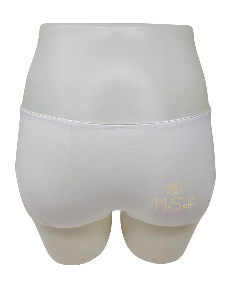 32200 Mesh Insert Organic Cotton White Bikinis 3 Pk