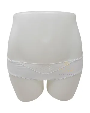 32200 Mesh Insert Organic Cotton White Bikinis 3 Pk