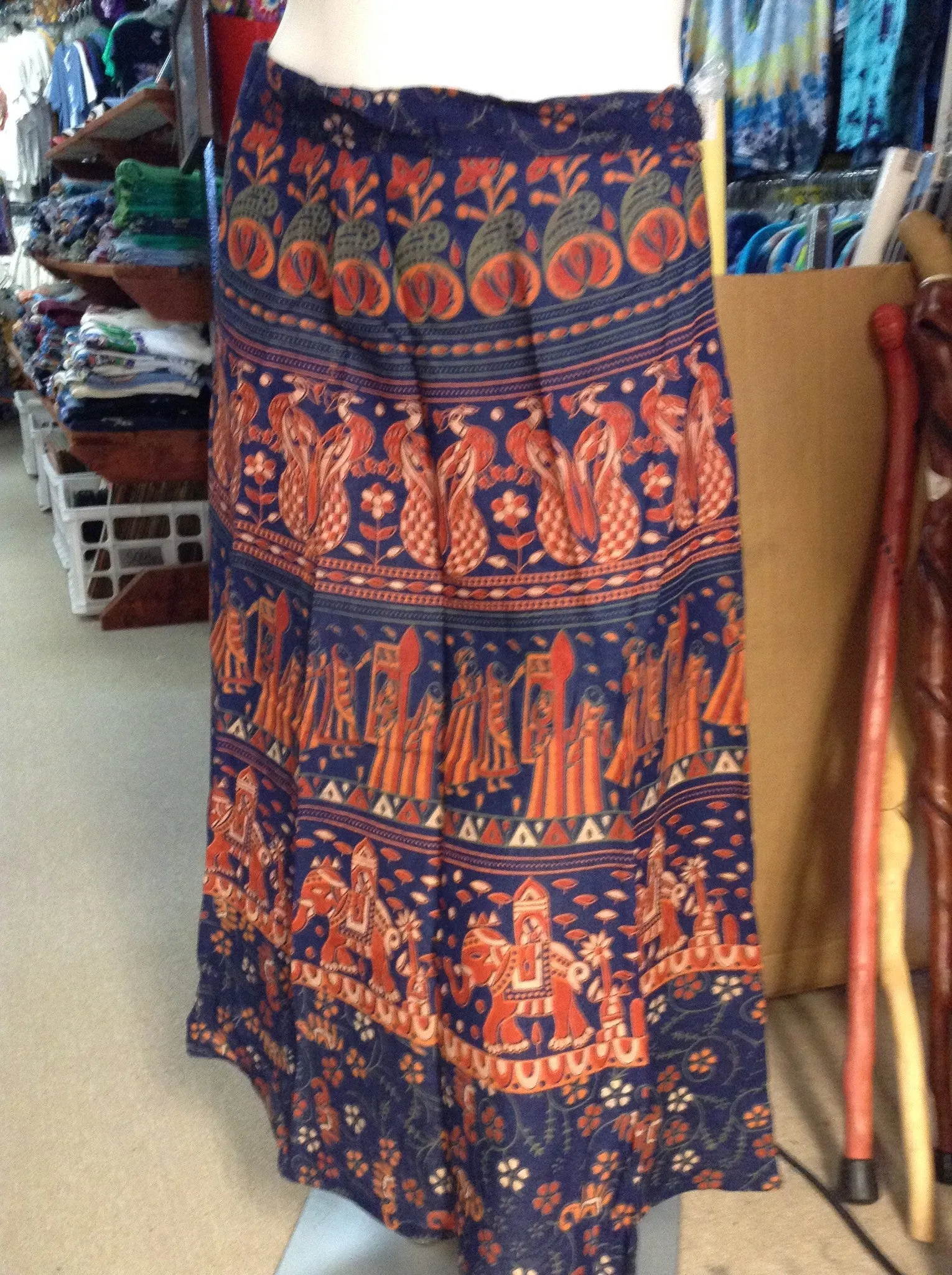 36" Printed Cotton Wrap Skirt