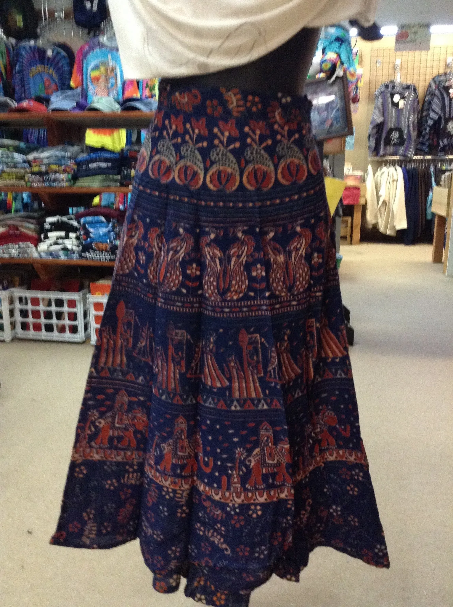 36" Printed Cotton Wrap Skirt
