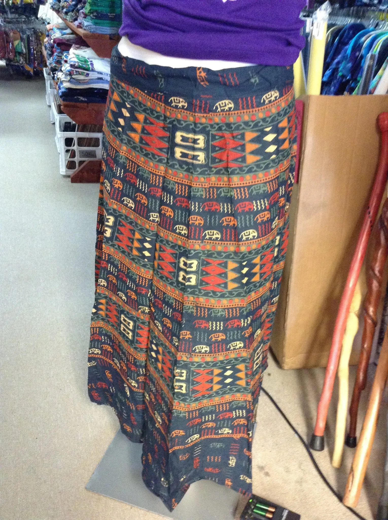 36" Printed Cotton Wrap Skirt