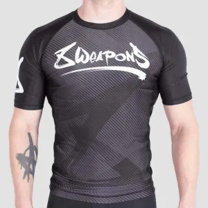 8 Weapons Strike Short Sleeve Rash Guard Black