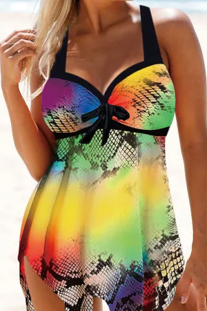 Abstract Print Casual Tankini