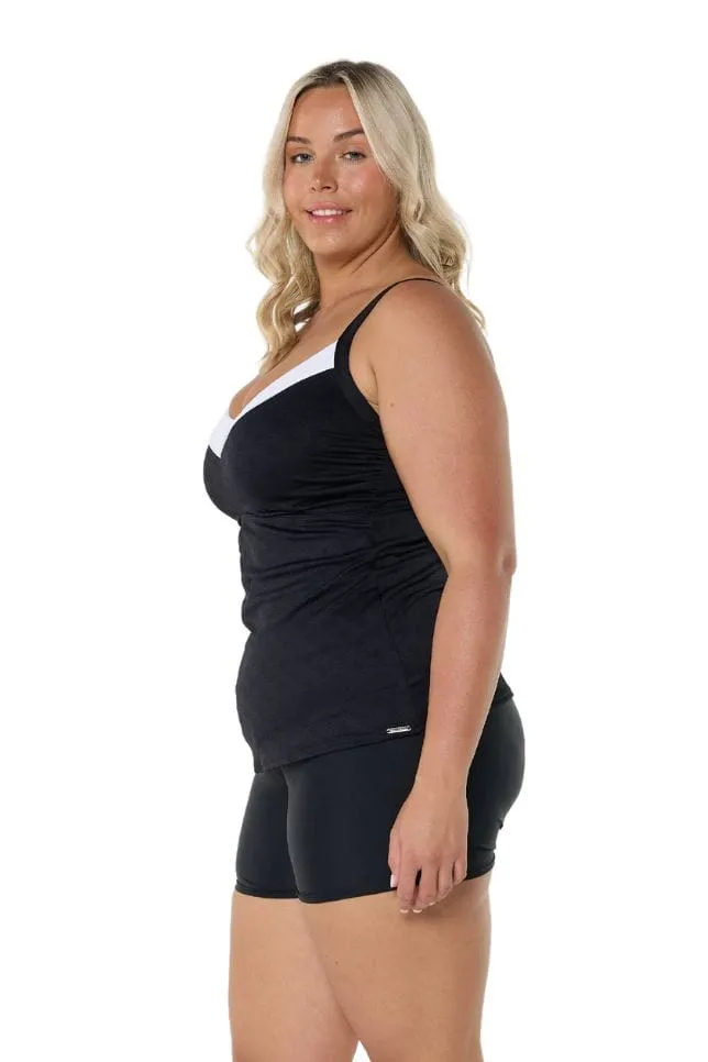 Acapulco Black & White Underwire Tankini Top