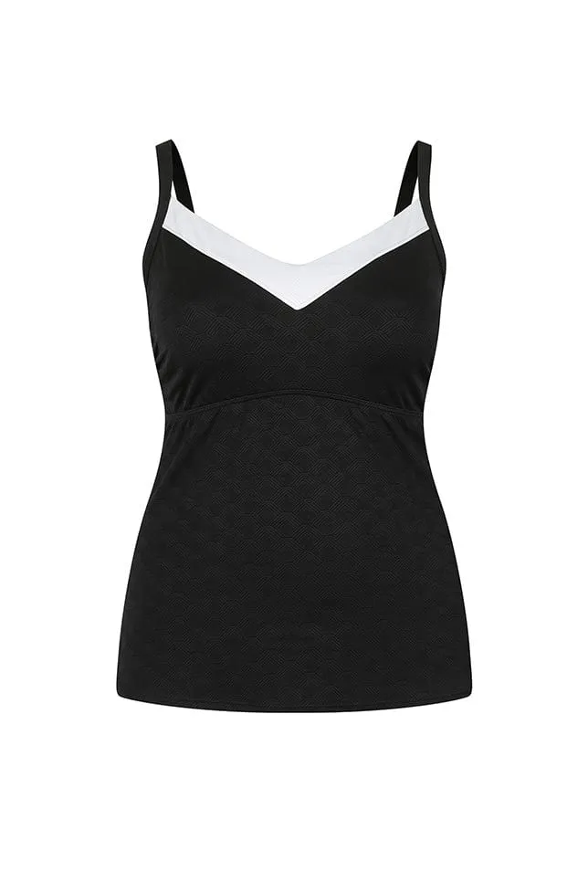 Acapulco Black & White Underwire Tankini Top
