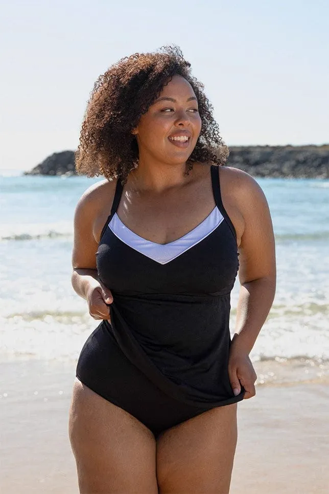 Acapulco Black & White Underwire Tankini Top