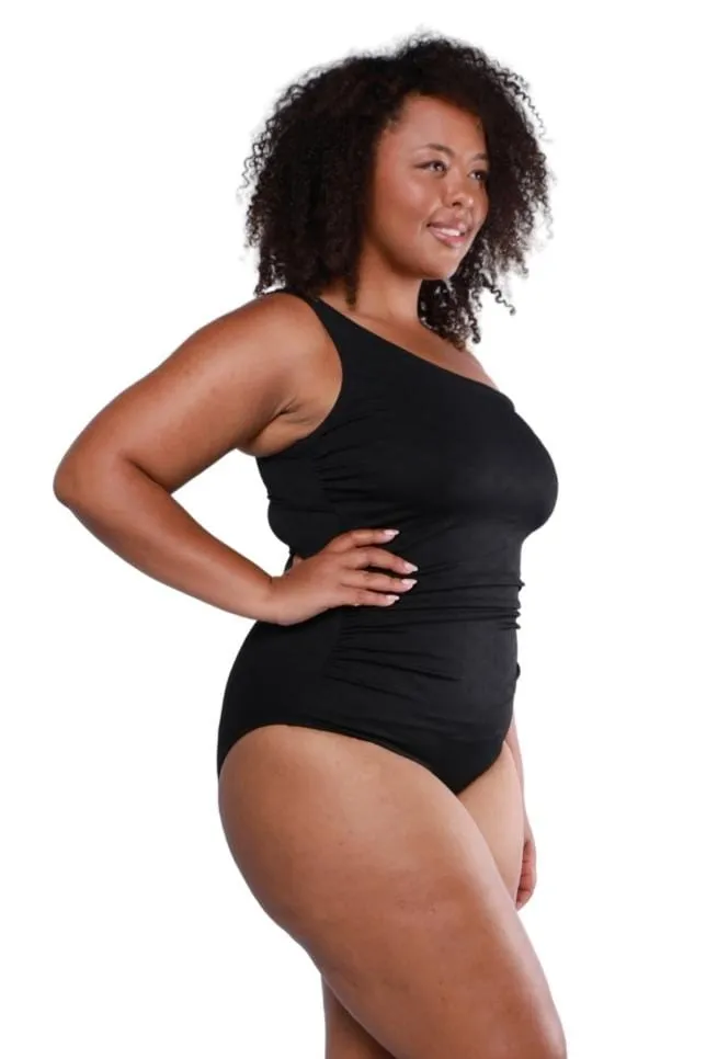Acapulco Black One Shoulder One Piece Swimsuit