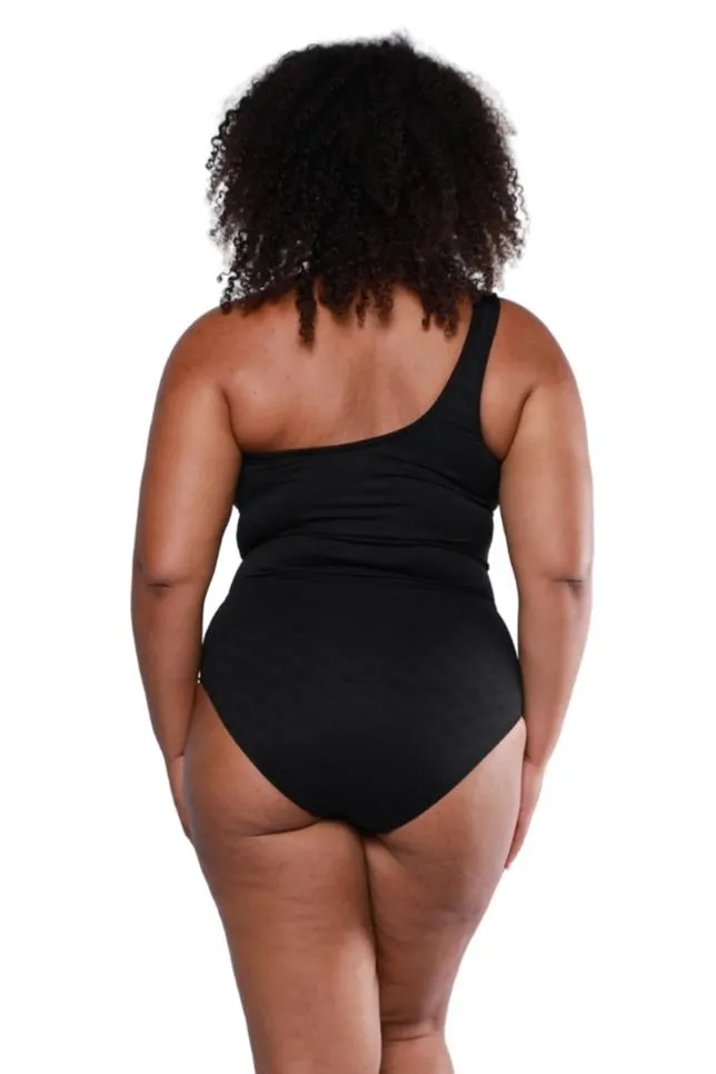 Acapulco Black One Shoulder One Piece Swimsuit