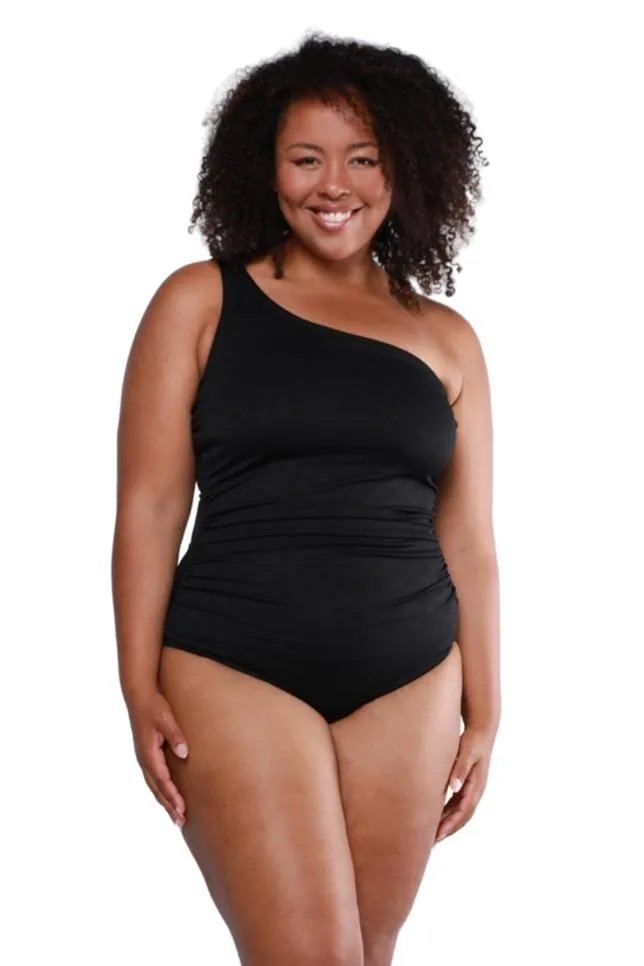 Acapulco Black One Shoulder One Piece Swimsuit