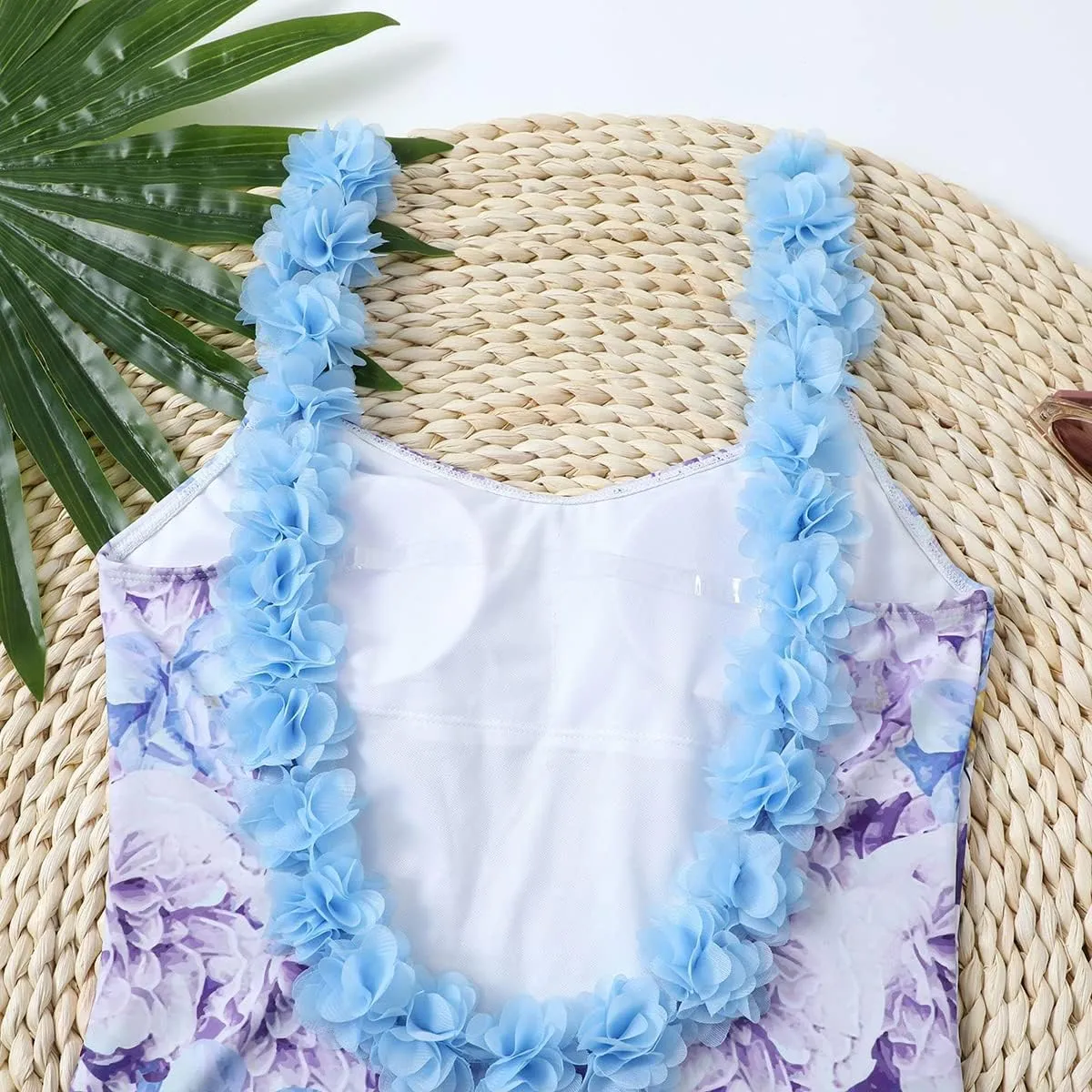 AFAVOM Women's One Piece Swimsuit Bathing Suit V-Neck Floral Printed Monokini Swimsuits Tummy Control Swimwear Beachwear