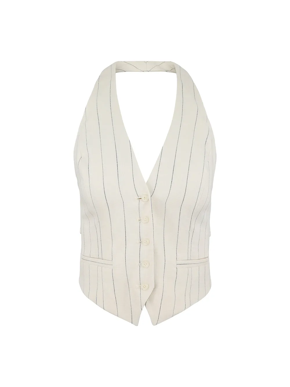 A.L.C. Woodson Vest in Cream/Black Stripe