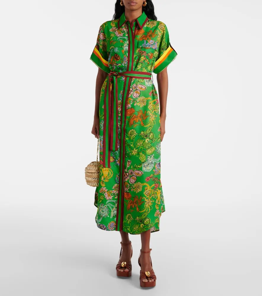 Alemais Fiesta printed belted shirt dress