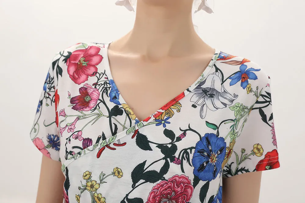 Allover Floral A-line Maternity Dress