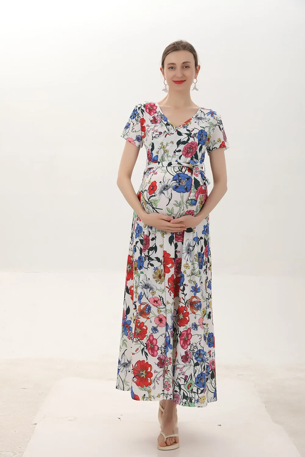 Allover Floral A-line Maternity Dress