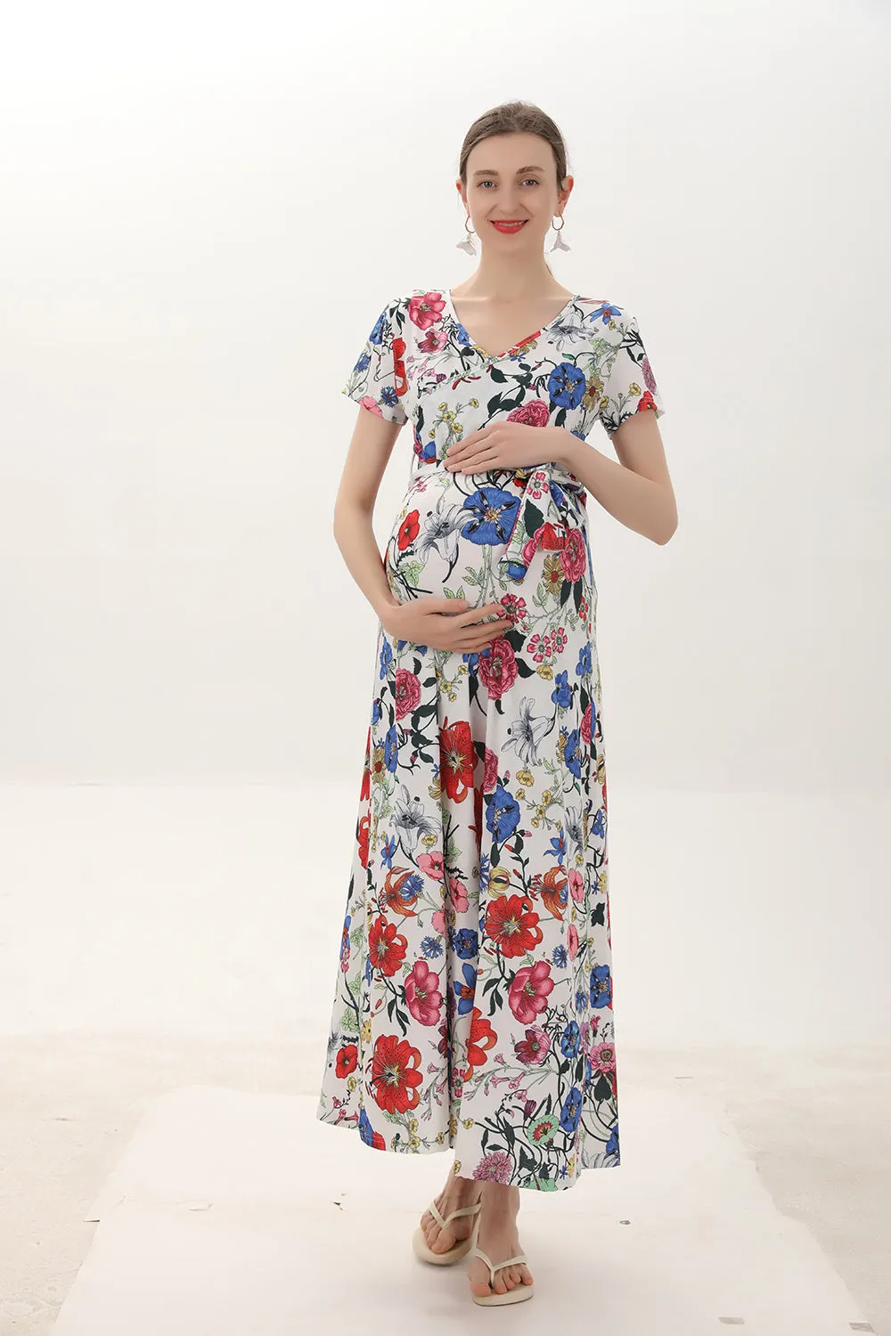 Allover Floral A-line Maternity Dress