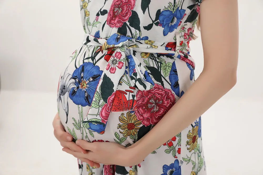 Allover Floral A-line Maternity Dress