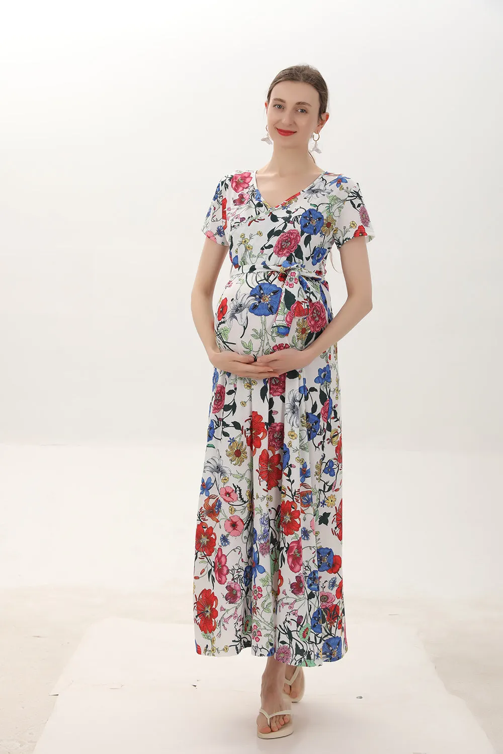 Allover Floral A-line Maternity Dress
