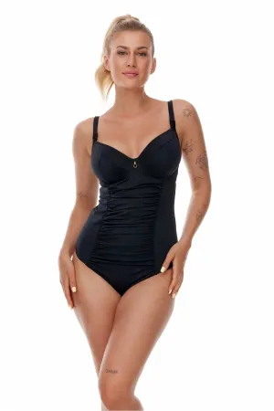 Allure Elegance Open-Back Black One-Piece Swimsuit