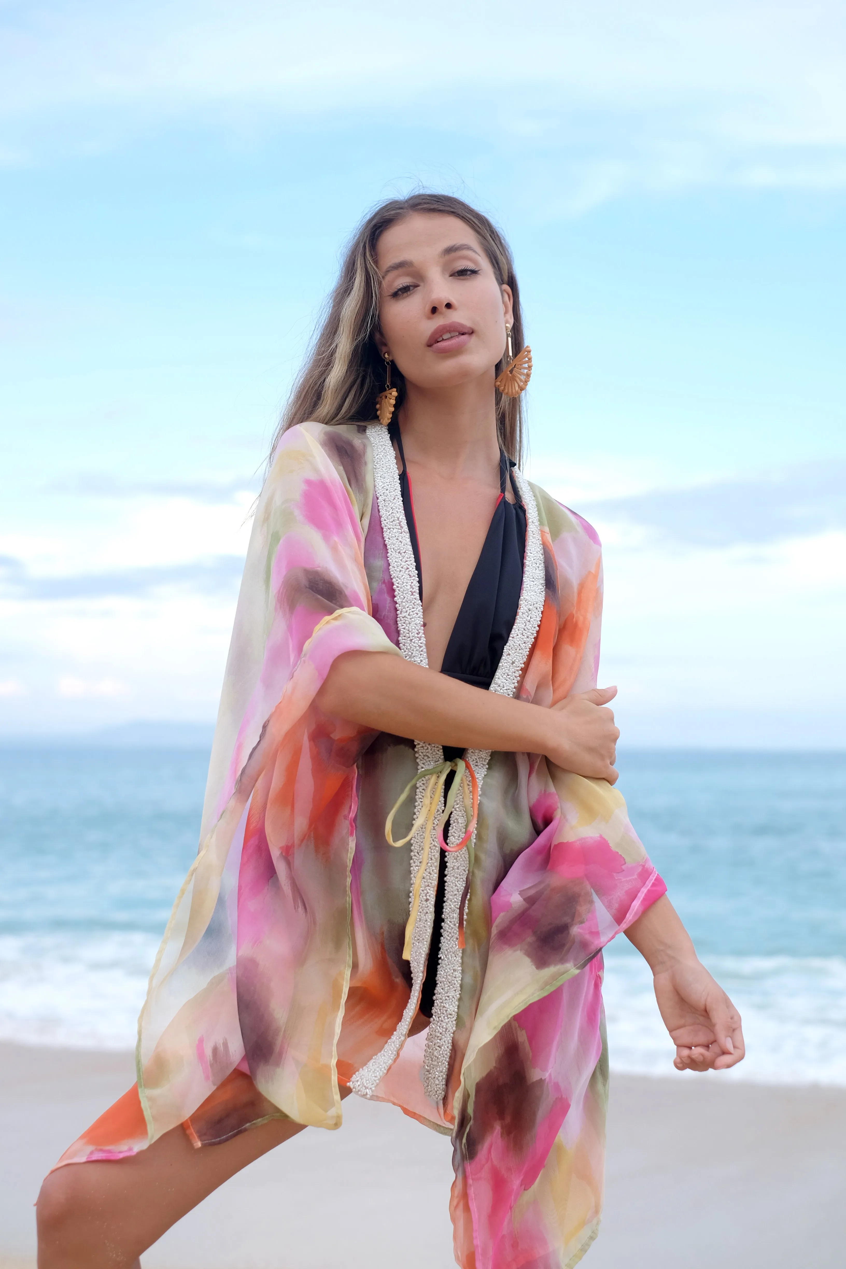 Amisha Women's Ombre Print Beach Kaftan