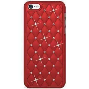 Amzer Diamond Lattice Snap On Shell iPhone Case - Dark Red