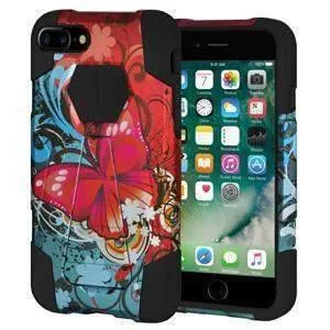Amzer Dual Layer Designer Hybrid KickStand iPhone 7 Case - Butterfly Bliss