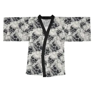 Ancient Skulls Long Sleeve Kimono Robe