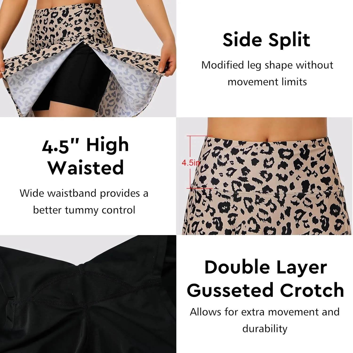 ANIVIVO Women's Swim Skirt Bathing Suit Bottom High Waisted Swim Skort Tummy Control Split Swimsuit Bottom with Pockets