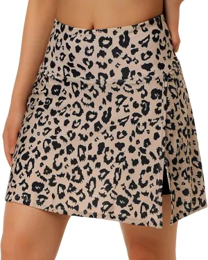 ANIVIVO Women's Swim Skirt Bathing Suit Bottom High Waisted Swim Skort Tummy Control Split Swimsuit Bottom with Pockets