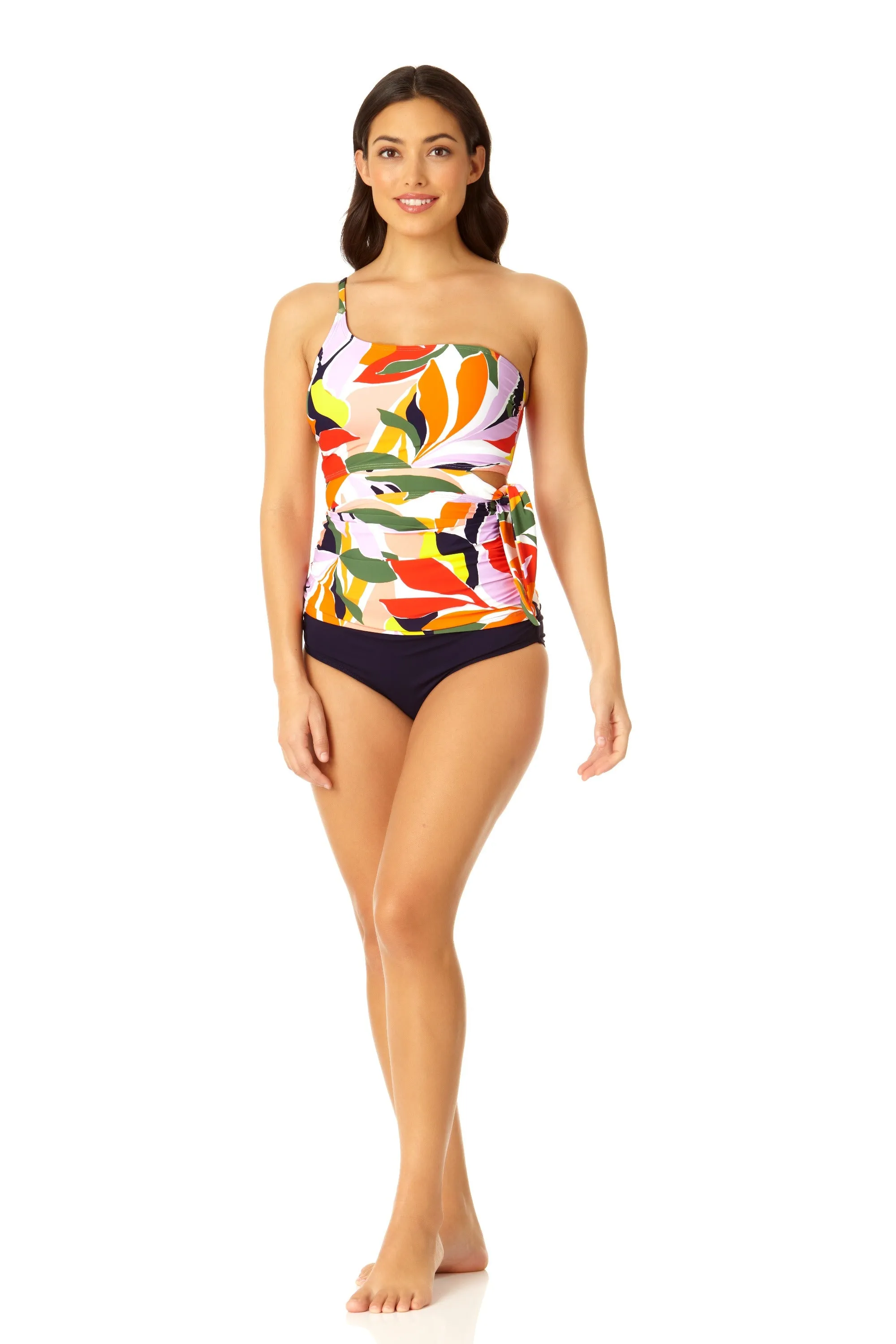 Anne Cole - Women's Asymmetrical Side Tie Tankini Swim Top