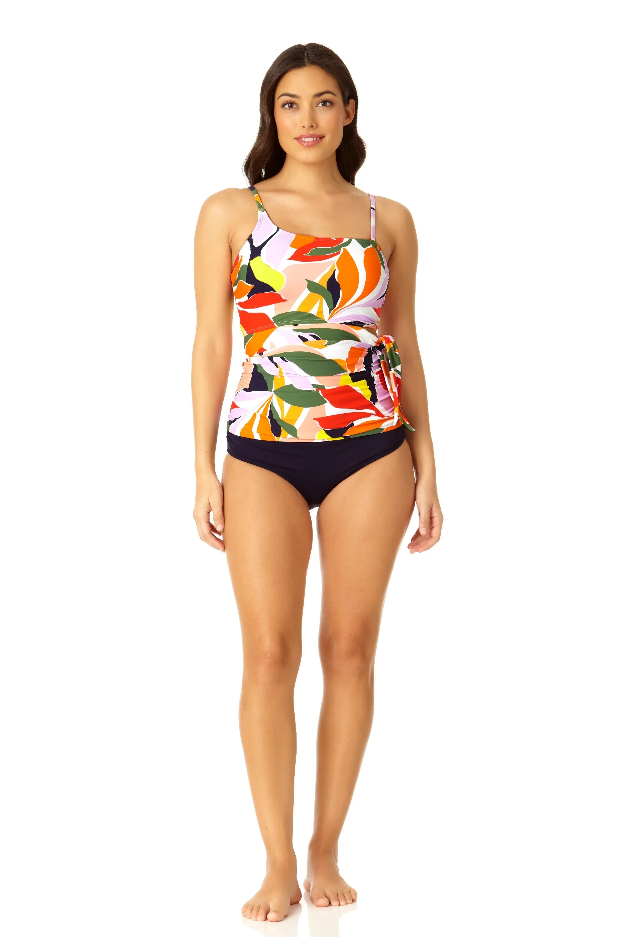 Anne Cole - Women's Asymmetrical Side Tie Tankini Swim Top