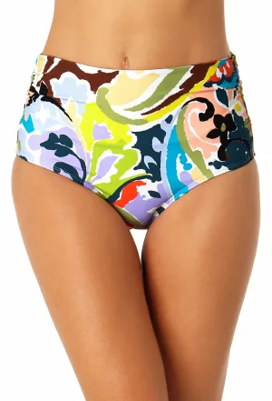 Anne Cole - Women's Fold Over High Waist Shirred Bikini Swim Bottoms