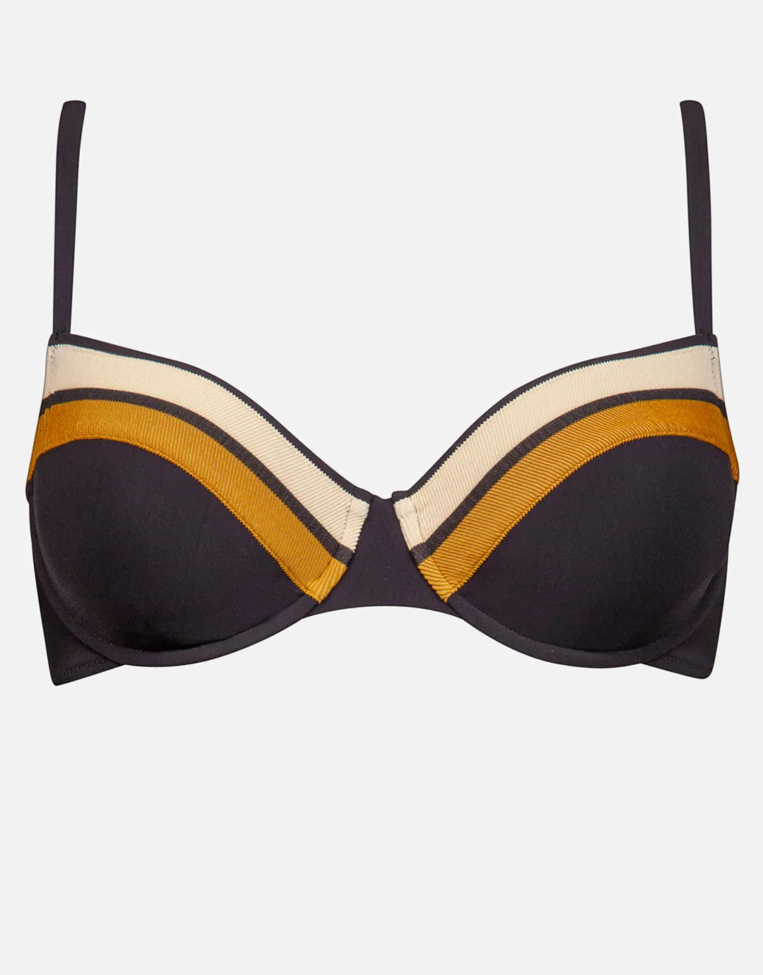 Antagonist Underwired  Bikini Top - Black Sand Caramel