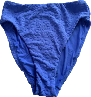 Anthropologie Blue Floral High-Waisted Bikini Bottoms UK L