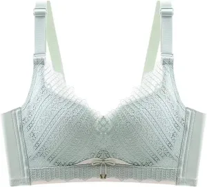 Anti Sagging Bras for Women Floral Lace Full Coverage Minimizer Bralettes High Support Wireless Gather Push Up Comfy Bra