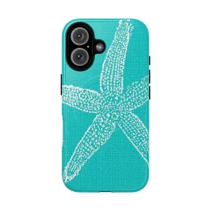 Aqua Blue Starfish Phone Cases - Magnetic Protective Covers