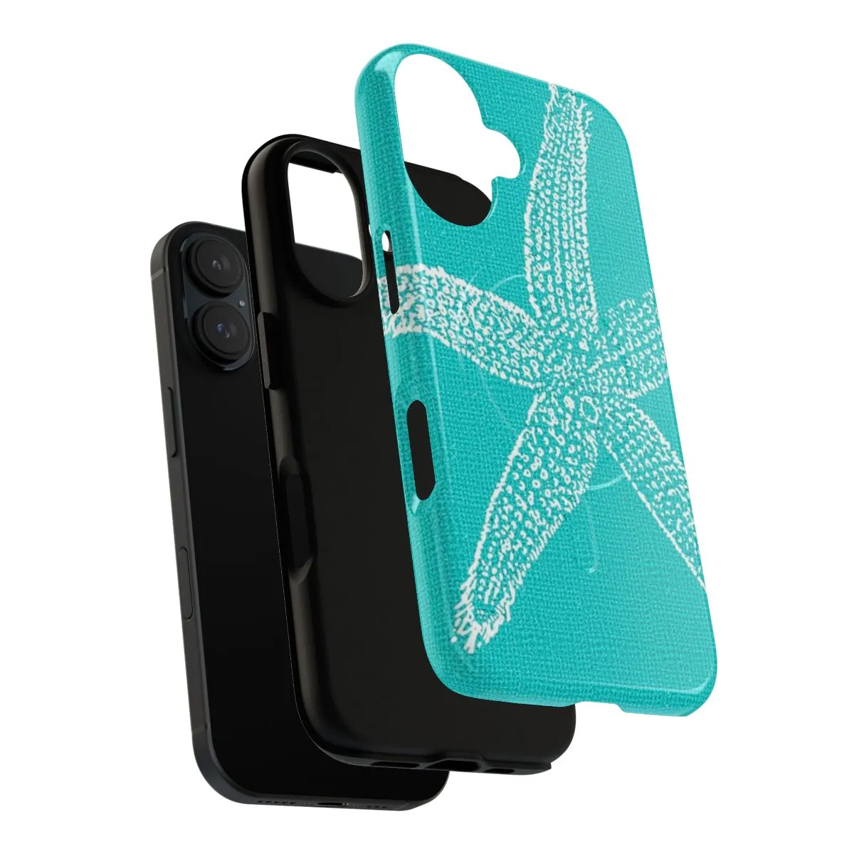 Aqua Blue Starfish Phone Cases - Magnetic Protective Covers