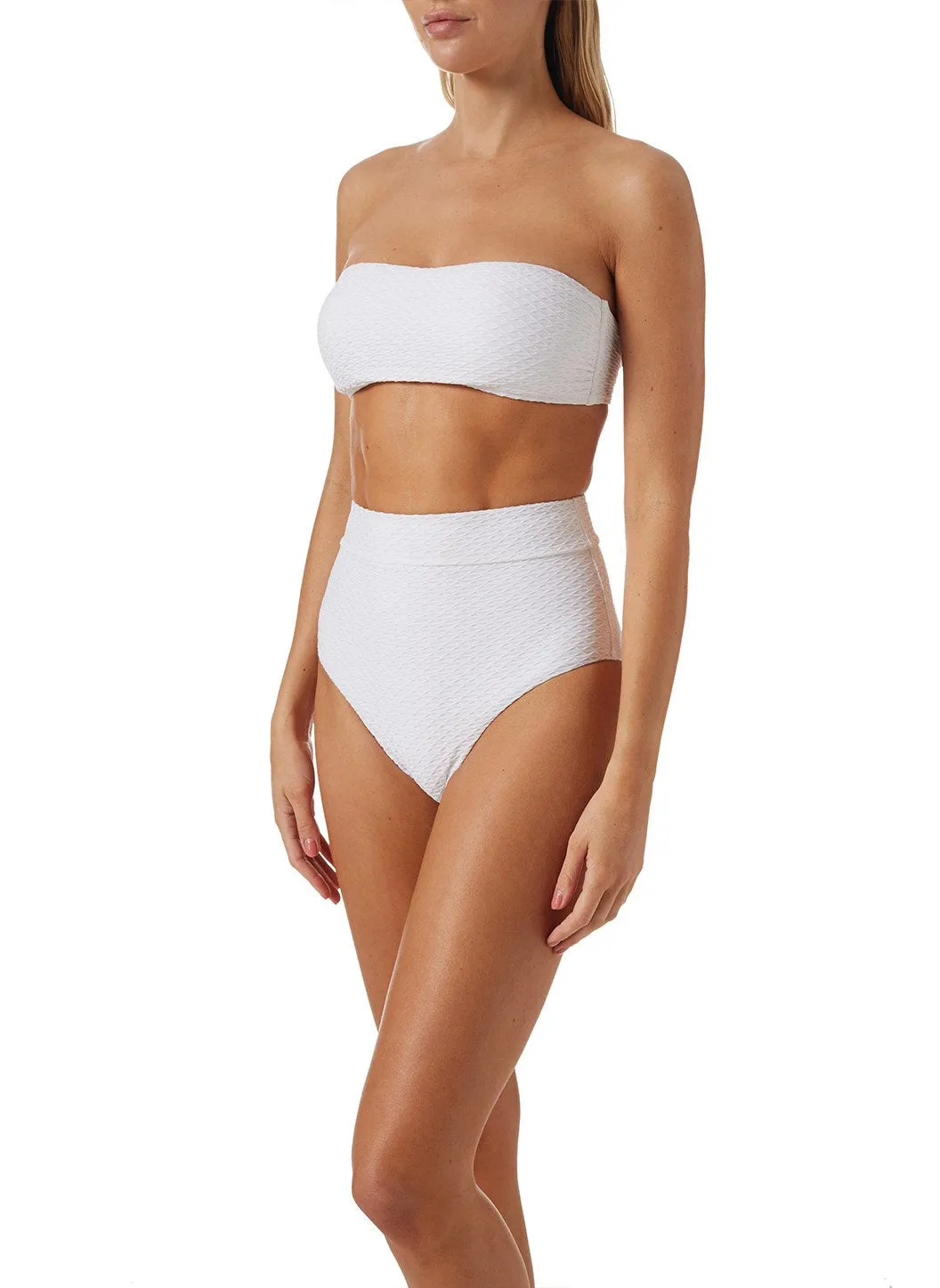 Asia White Waves Bikini Bottom